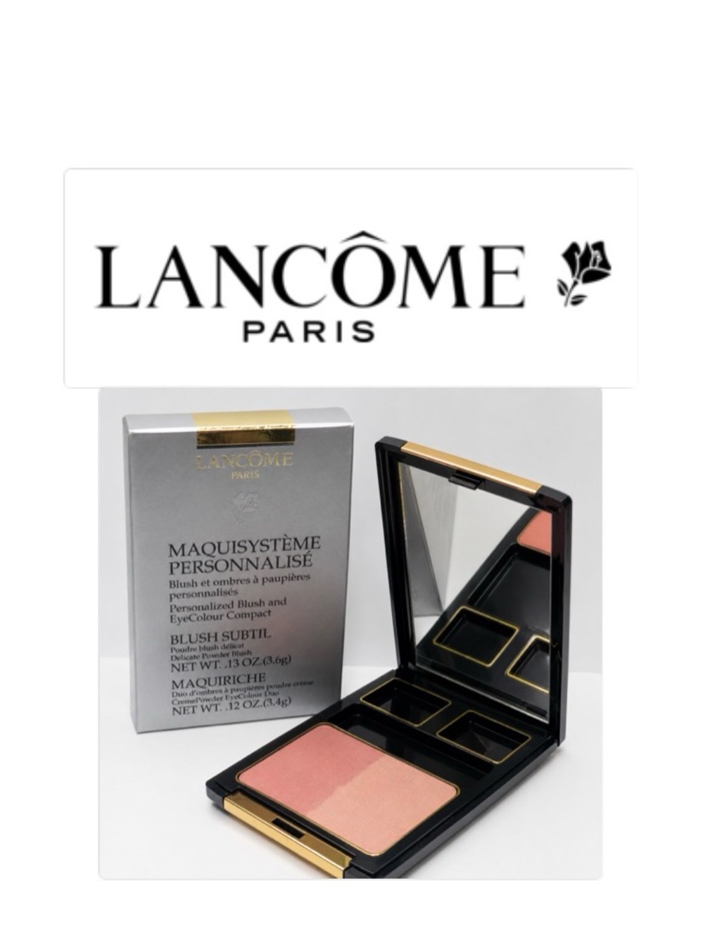 NIB [Lancôme] Subtil Rose Harmonie Oil-Free Powder Maquisysteme Blush Compact